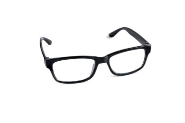 siyah nerd gözlük üzerine beyaz izole