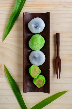 Daifuku yeşil çay ve çay ahşap t ile doldurma susam