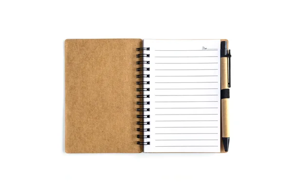 Cuaderno espiral en blanco aislado sobre blanco — Foto de Stock