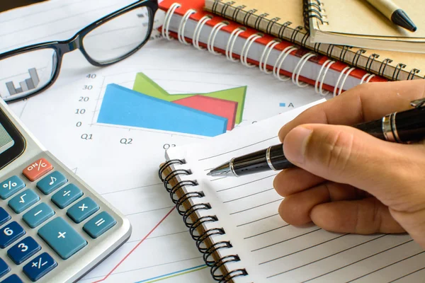 Desk office business contabilidade financeira calcular — Fotografia de Stock