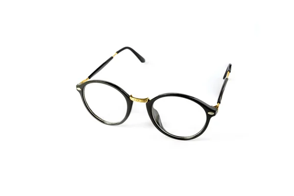 Preto nerd óculos isolado no branco fundo — Fotografia de Stock