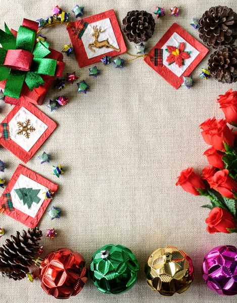 Vintage gift box old wooden background, Christmas concept — Stock Photo, Image