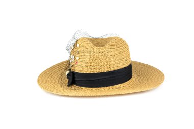 Çiçekli beyaz izole oldukça hasır şapka