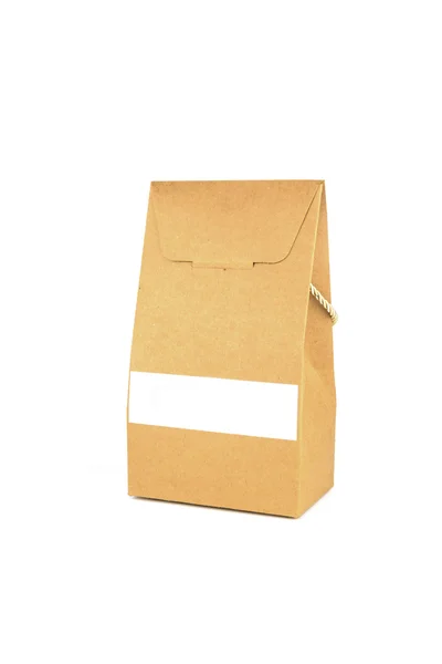 Recyklovat hnědý papírový sáček, samostatný — Stock fotografie