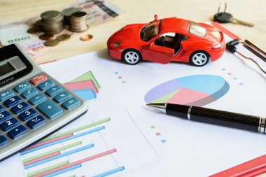 Notlar ve oyuncak araba araba masrafları hesaplarken
