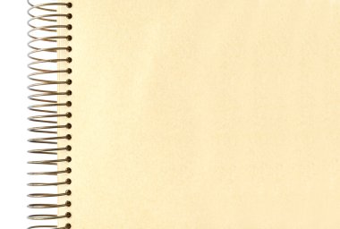 kahverengi boş defter spiral ve kopya alanı ile