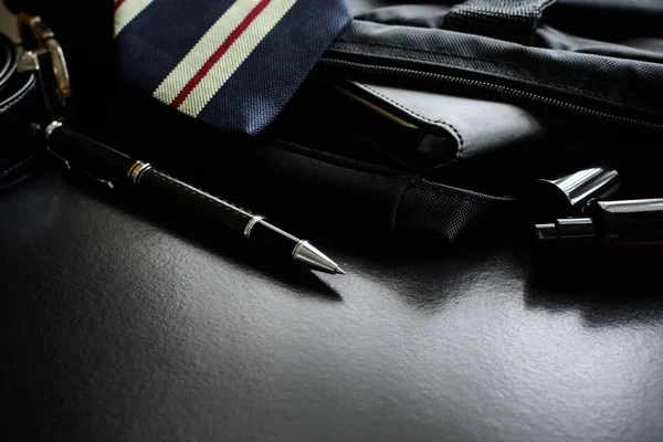 Men accessories on black background — Stock Photo, Image
