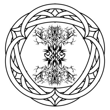 yggdrasil, Viking yaşam ağacı, düğümlü kabile Druid Kelt çerçevesinde