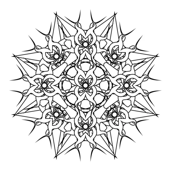 Flor Mandala Delicada Abstracta Aislada Hermosa Tatuaje Diseño Impresión — Vector de stock