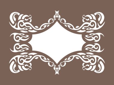 Eski Kelt veya Viking stye 'ında güzel bir fantezi kabilesi çerçevesi