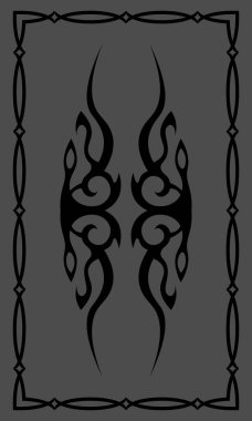 Gri arkaplanda Kelt iz sürme özelliği olan soyut kabile dövmesi tasarımı