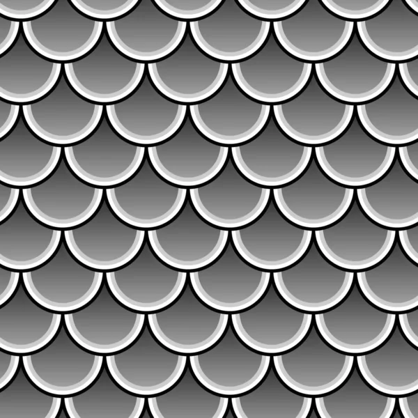 Zwart Wit Squama Vis Schubben Naadloos Patroon Oost Aziatische Stijl — Stockvector