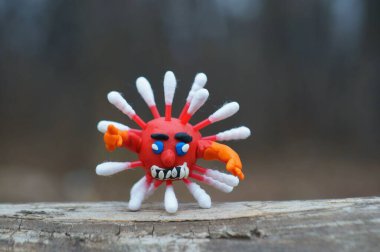 Virüsün şekli yakın planda..