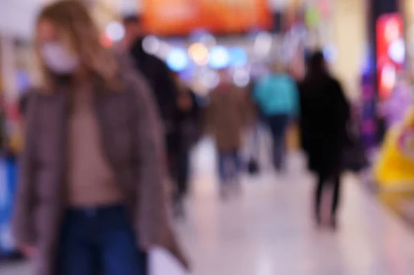 Blurry Background People Mall Gallery — Stock Photo, Image