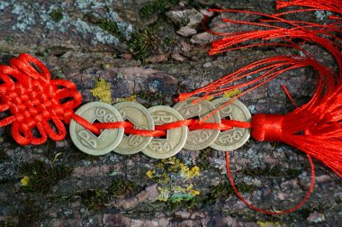 Yakın planda bir sürü Çin parası var..