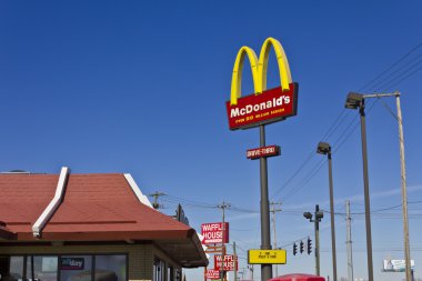 Indianapolis - Circa March 2016: McDonald's Restaurant Location.  McDonald's is a Chain of Hamburger Restaurants I clipart