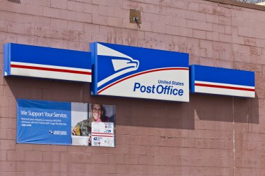 Indianapolis - Circa April 2016: USPS Post Office Location. The USPS is Responsible for Providing Mail Delivery I clipart