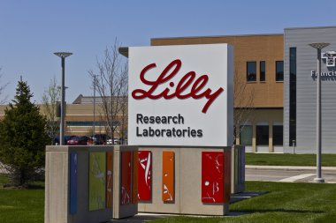 Indianapolis - Circa April 2016: Eli Lilly and Company World Headquarters. Lilly makes Medicines and Pharmaceuticals VIII clipart