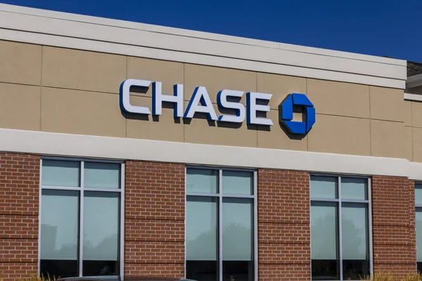 Μούνσι, σε-γύρω στις 2016 Αυγούστου: η τοποθεσία λιανικής της τράπεζας Τσέις. Ο Τσέις είναι η αμερικανική και εμπορική τραπεζική επιχείρηση του JPMorgan Τσέις V — Φωτογραφία Αρχείου