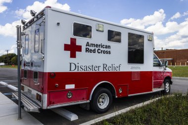 Indianapolis - yaklaşık Ağustos 2016: Amerikan Kızıl Haç Afet Yardım Van. Acil yardım ve afet yardımı III Amerikan Ulusal Kızılhaçı sağlar