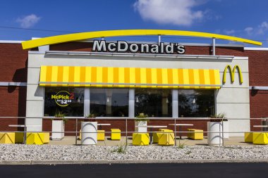 Indianapolis - Circa September 2016: McDonald's Restaurant Location. McDonald's is a Chain of Hamburger Restaurants VIII clipart
