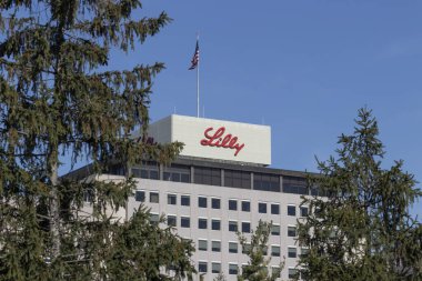 Indianapolis - Kasım 2020: Eli Lilly ve Şirket Dünya Merkezi. Lilly ilaç ve ilaç üretiyor..
