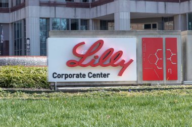 Indianapolis - Kasım 2020: Eli Lilly ve Şirket Dünya Merkezi. Lilly ilaç ve ilaç üretiyor..