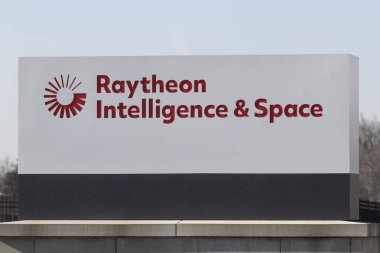 Indianapolis - Circa December 2020: Raytheon Intelligence and Space division. Raytheon Technologies is a developer of advanced sensors, training, and cyber and software solutions. clipart