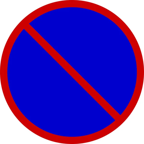 Stopping Sign Preventing Stopping Parking Red Circle Blue Bed Red — стоковый вектор