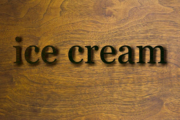 Helado Contra Fondo Madera Arte Pared Texto Antiguo — Foto de Stock