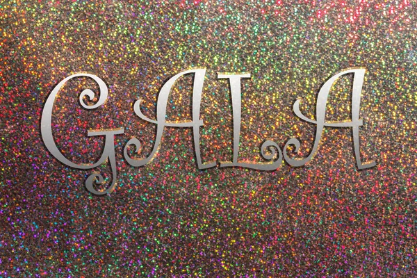 Gala Fet Krom Text Regnbåge Glitter Glitter Abstrakt Bakgrund — Stockfoto