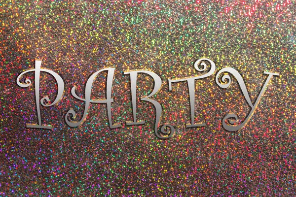 Κόμμα Έντονους Χρώμιο Κείμενο Ένα Ουράνιο Τόξο Glitter Λάμψη Αφηρημένο — Φωτογραφία Αρχείου