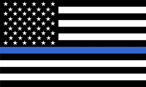 Police Thin Blue Line Flag Flag Symbolizes Pride Police Law — Stock Vector