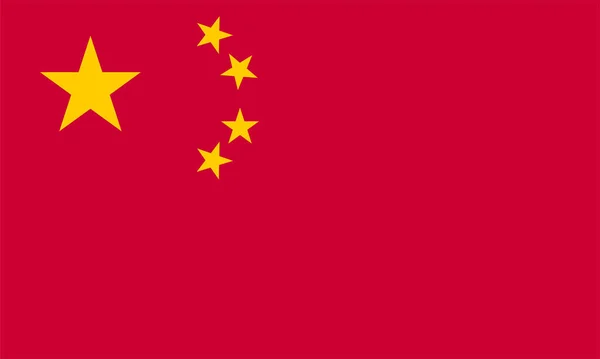 Vektor Čínské Vlajky Izolovaný Průhledném Pozadí Také Známý Jako Pětihvězdičkový — Stockový vektor