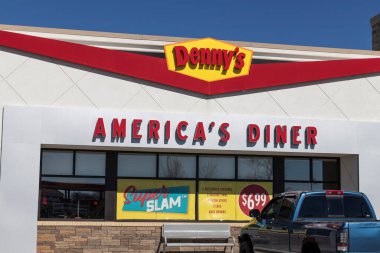 Whitestown - Circa March 2021: Denny's fast casual restaurant and diner. Dennys has been a late night food favorite for generations.