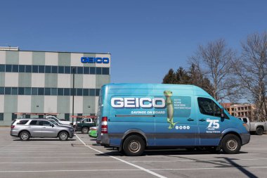Carmel - Circa March 2021: GEICO Insurance Office. GEICO is a subsidiary of Berkshire Hathaway. clipart