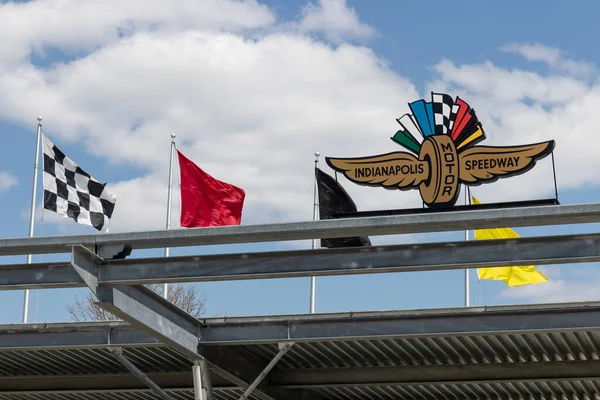 Indianapolis Nisan 2021 Yarış Bayraklı Indianapolis Motor Pist Girişi Ims — Stok fotoğraf