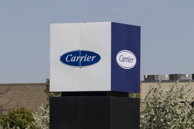 Indianapolis - Nisan 2021: Carrier Global ticari hizmet yeri. Uçak Gemisi Global, Birleşik Teknoloji Şirketi 'nden ayrıldı..