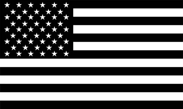 Vetor American Flag Isolado Fundo Transparente Listras Estrelas Preto Branco — Vetor de Stock