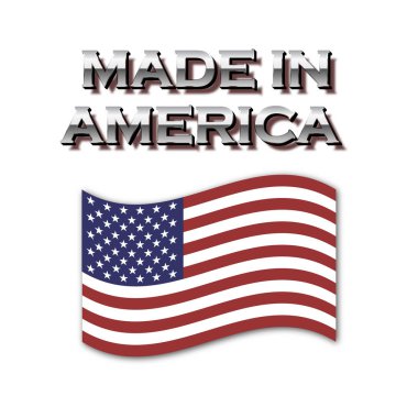 Amerikan bayrağı sallayarak Amerika 'da üretildi. Amerika 'da üretilen ürünler Amerikalılar için gurur kaynağıdır..