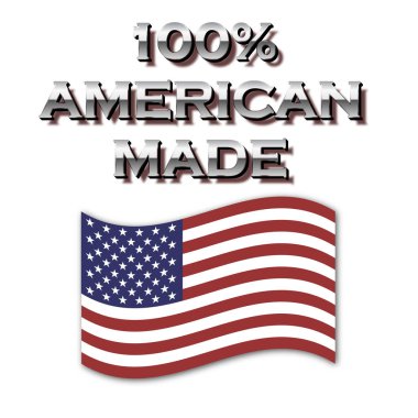 % 100 Amerikan yapımı Amerikan bayrağı sallayan bir vektör. Amerika 'da üretilen ürünler Amerikalılar için gurur kaynağıdır..
