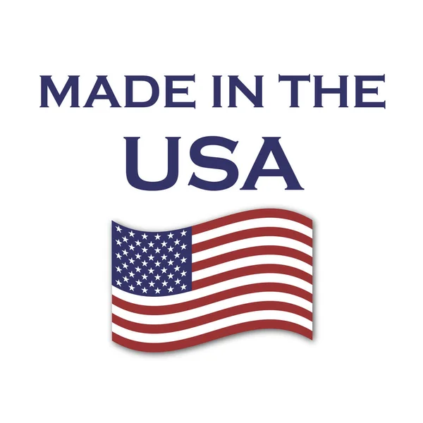 Feito Vetor Eua Com Bandeira Americana Acenando Produtos Feitos Nos — Vetor de Stock