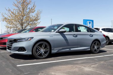 Avon - Nisan 2021: Honda Accord bir galeride sergileniyor. Honda mühendisleri dünyanın en güvenilir arabaları arasındadır..