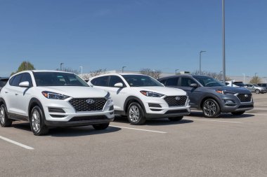 Avon - Nisan 2021: Hyundai Tucson bir galeride sergileniyor. Hyundai bir Güney Kore Çokuluslu Otomotiv Üreticisi..