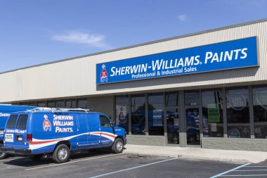 Indianapolis - Circa April 2021: Sherwin-Williams retail paint and coating store. Sherwin Williams is listed on the NYSE as SHW. clipart
