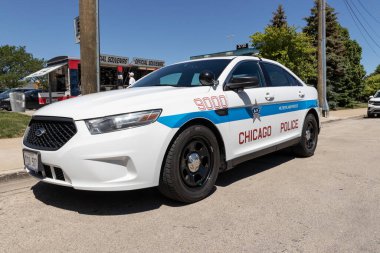 Chicago - Circa May 2021: Chicago Police Department vehicle. CPD is the second-largest municipal police department in the United States. clipart