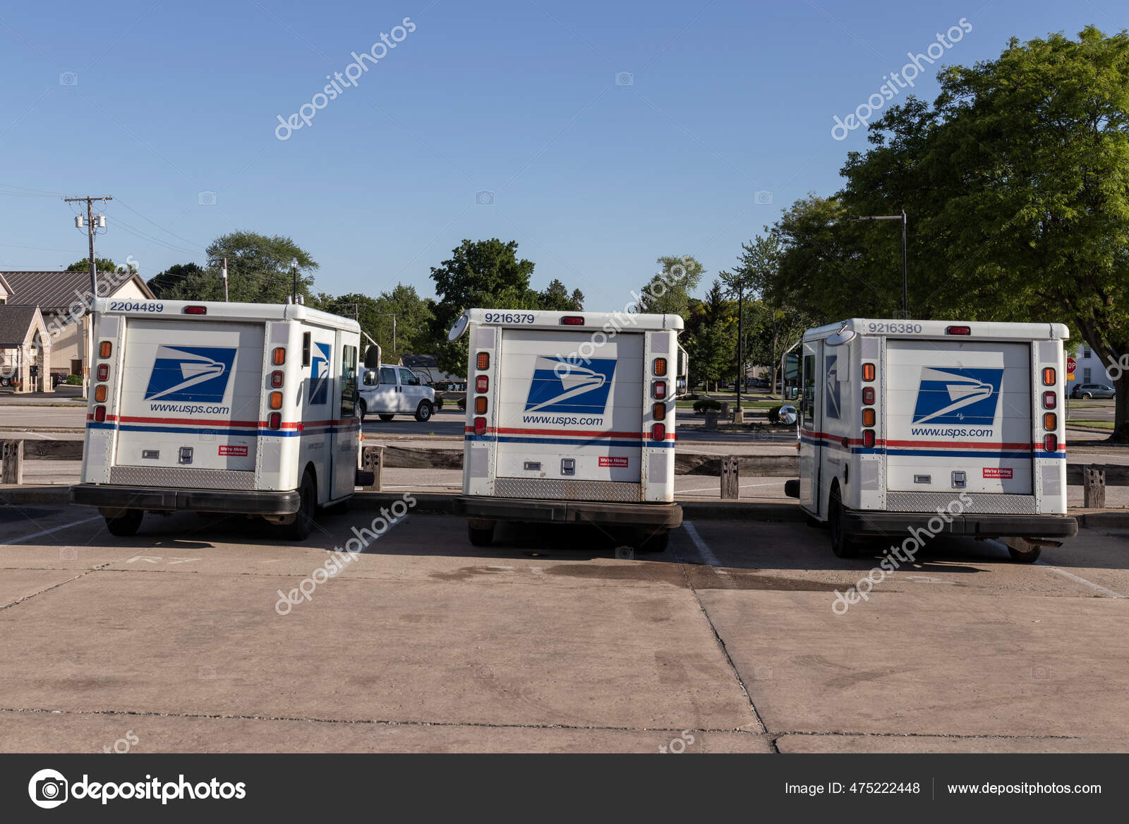 Monticello Circa May 2021 Usps Post Office Mail Trucks Post Stock