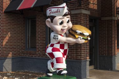 Cincinnati - Temmuz 2021: Frisch 'in Big Boy restoranı, Big Boy Hamburger' in evi.