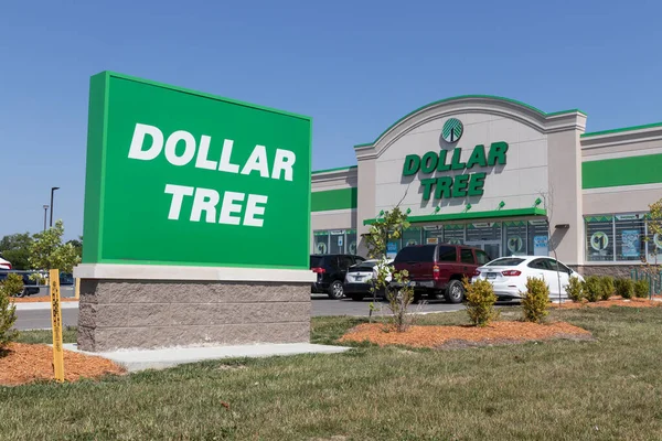 Muncie Приблизно Серпень 2021 Dollar Tree Discount Store Dollar Tree — стокове фото