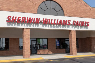 Harrison - Ağustos 2021: Sherwin-Williams perakende boya ve kaplama mağazası. Sherwin Williams NYSE 'de SHW olarak listelenmiş..